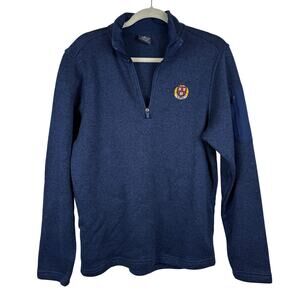 Men's Harvard University Navy Blue Fleece Quarter Zip Pullover Sweater -Medium